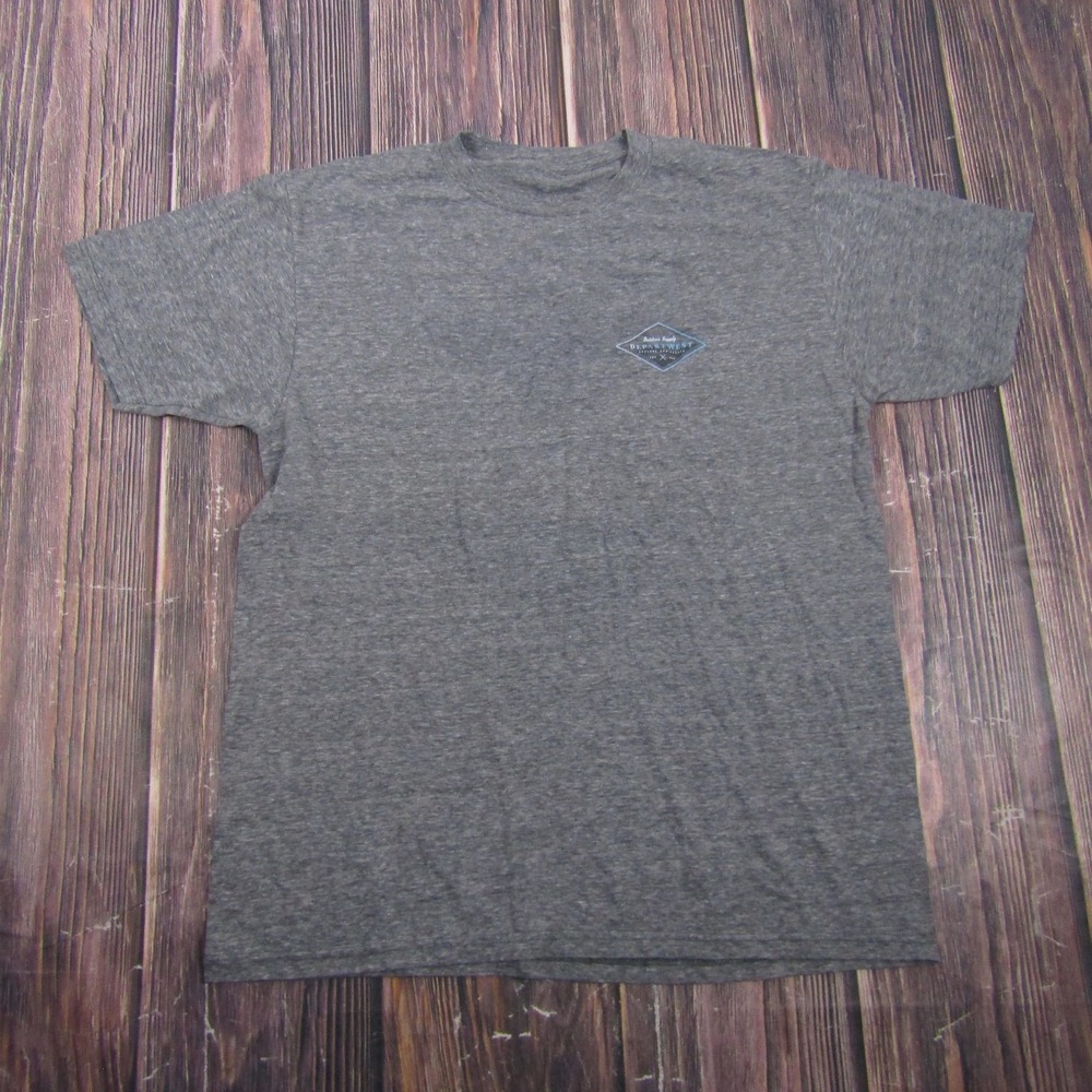 Departwest Mens Large Gray Graphic Shirt Crew Neck Cotton Blend Jersey Logo